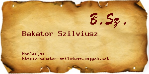 Bakator Szilviusz névjegykártya